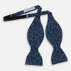 View 2 of product Multicoloured Dark Navy Circle Silk Bow tie