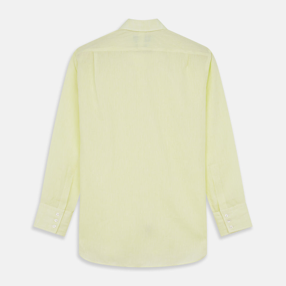 Yellow Linen Regular Fit Mayfair Shirt