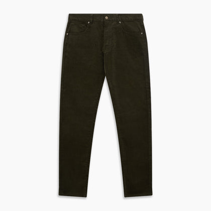 Olive Green Cord Mylo Trousers Image 3