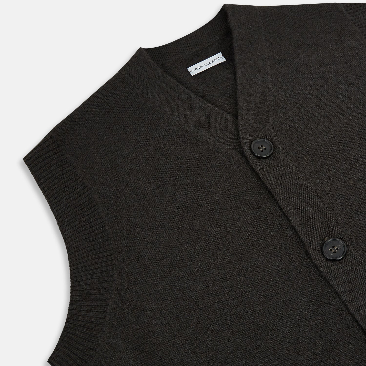 View 2 of product Dark Brown Cashmere Sleeveless Cardigan