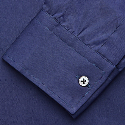 Blue Piece Dyed Weekend Fit Suffolk Shirt Image 3