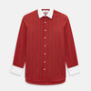 View 1 of product Dark Red Track Stripe Shirt with Contrast T&A Collar and Cuffs