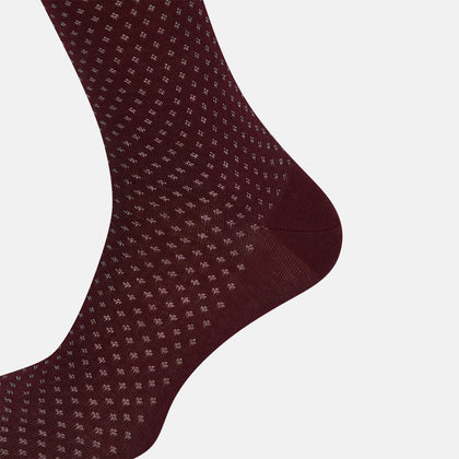 Burgundy Motif Mid-Length Socks Image 3