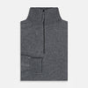 View 4 of product Slate Grey Melange Half-Zip Cashmere Jumper