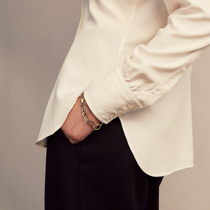 Cream Silk Tailored Bianca Shirt Image 8