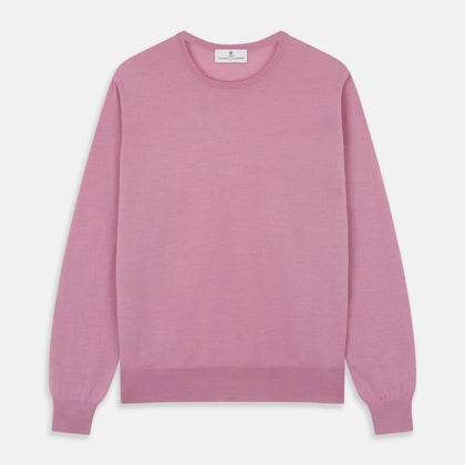 Pink Merino Kingston Crew Neck Jumper Image 1