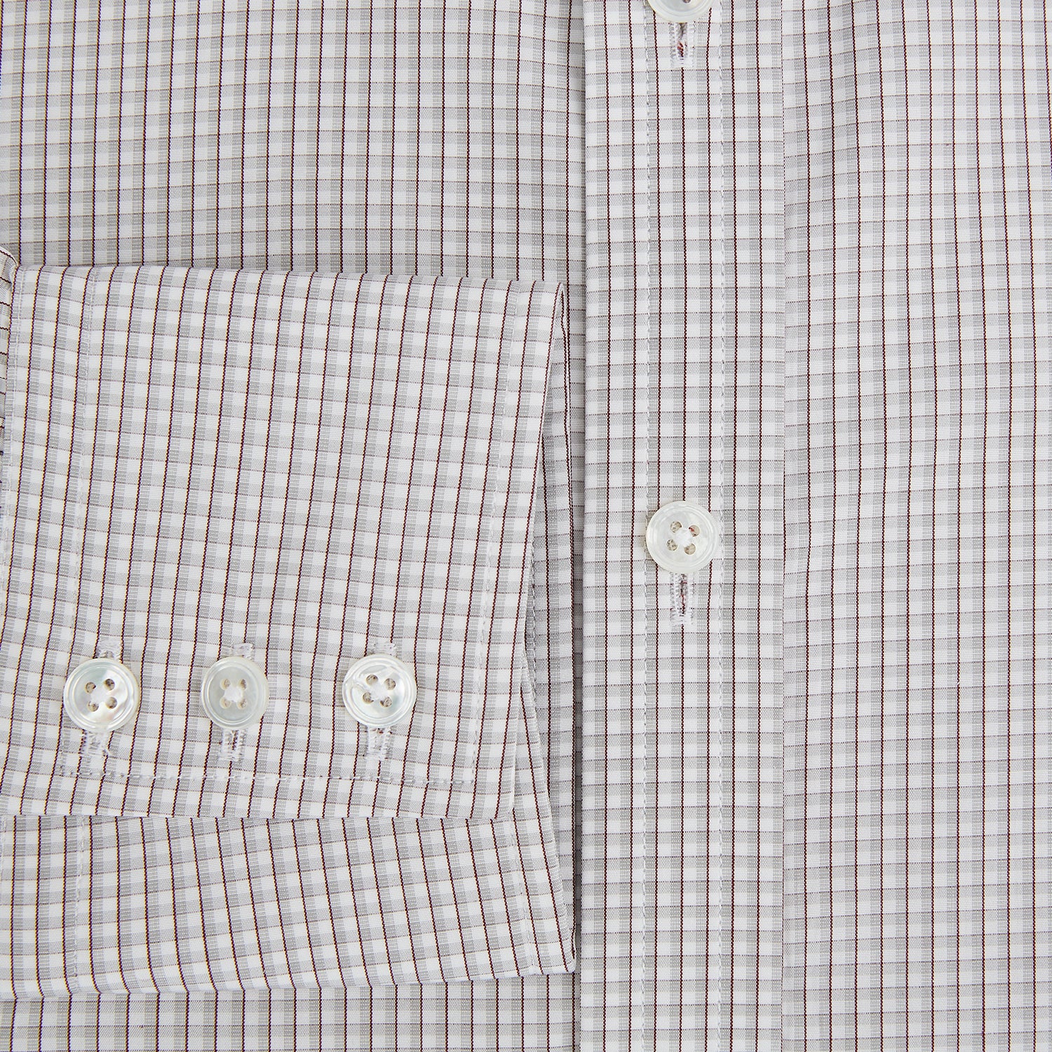 View 4 of product Grey Micro Shadow Check Mayfair Shirt