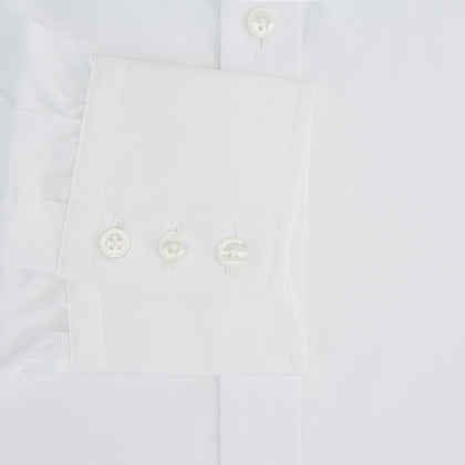 White Sea Island Quality Cotton Shirt with T&A Collar and 3-Button Cuffs Image 2