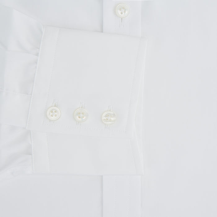 White Sea Island Quality Cotton Shirt with T&A Collar and 3-Button Cuffs Image 2