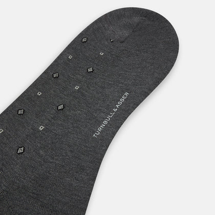 Grey Patterned Mid-Length Socks Image 2