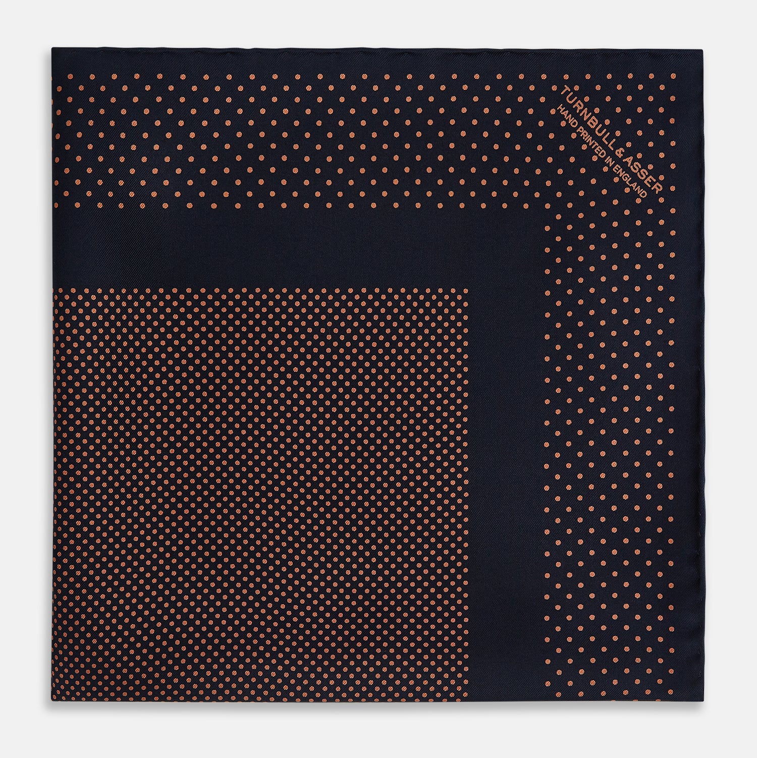 Navy and Blush Dot Silk Pocket Square