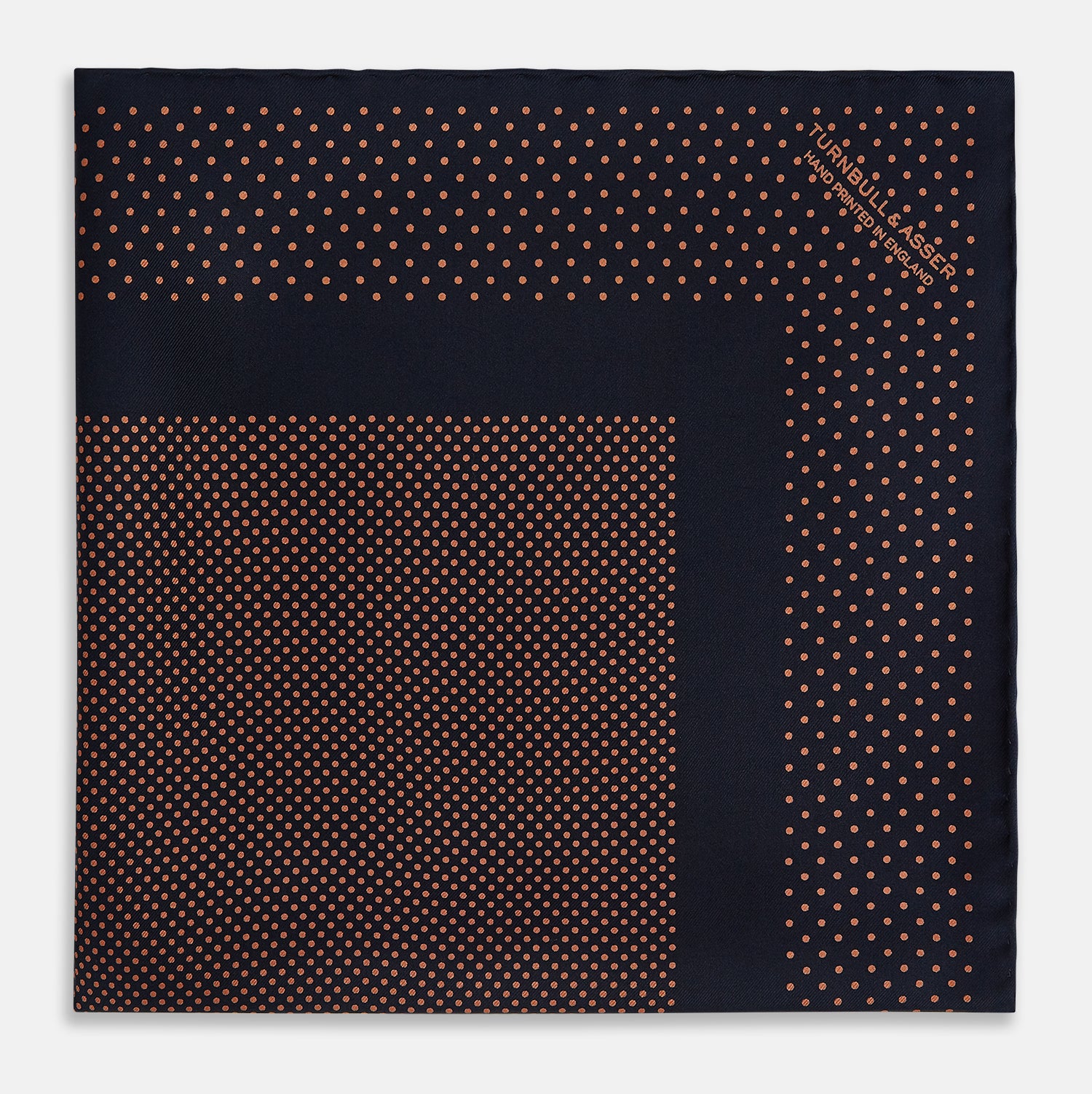 View 4 of product Navy and Blush Dot Silk Pocket Square