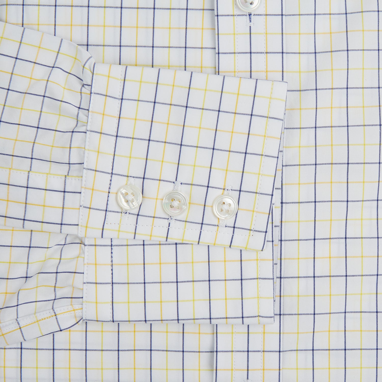 Yellow Overlay Grid Check Mayfair Shirt