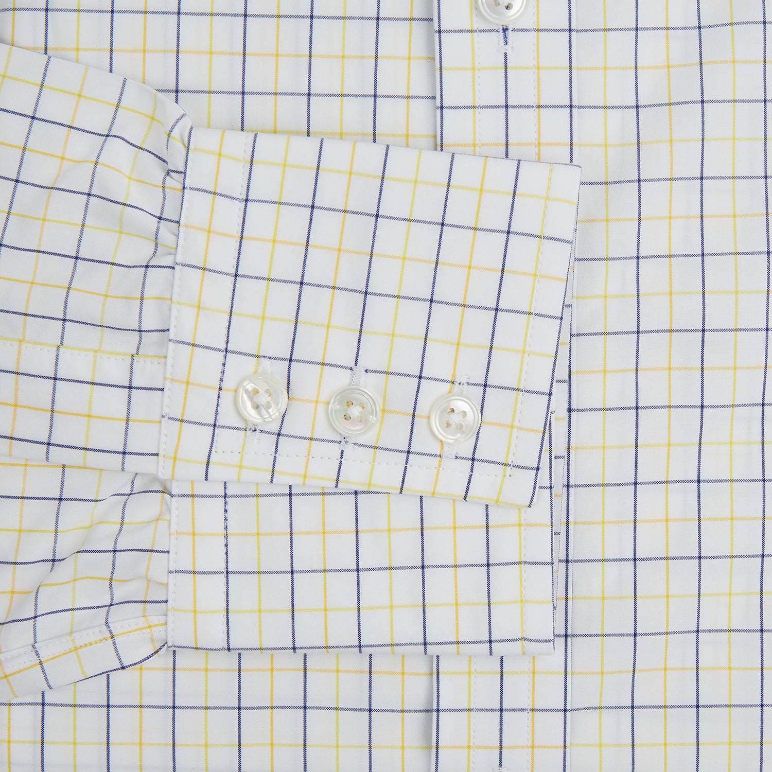 View 4 of product Yellow Overlay Grid Check Mayfair Shirt