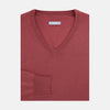 View 4 of product Antique Pink Merino V-Neck-Jumper