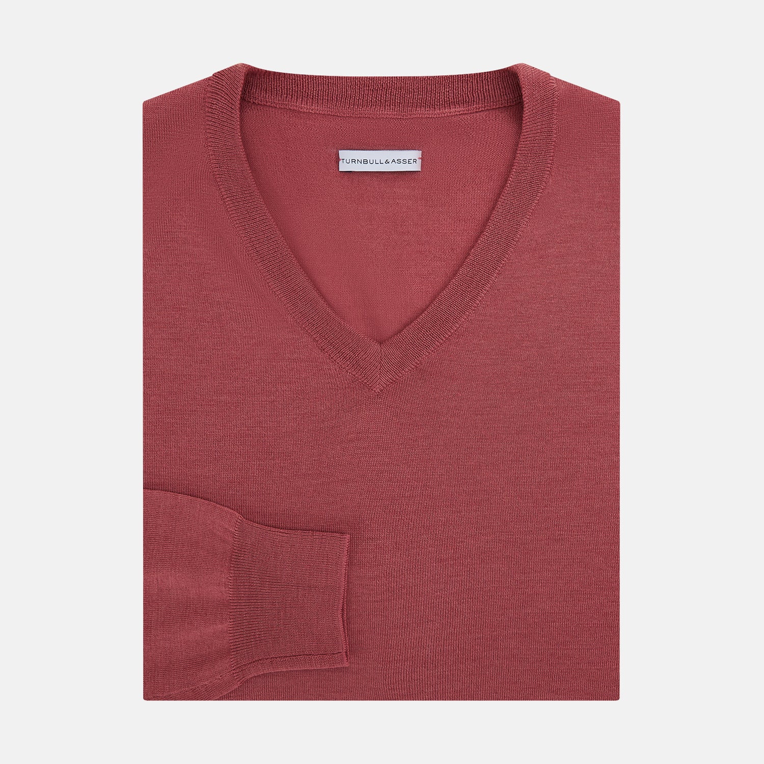 View 4 of product Antique Pink Merino V-Neck-Jumper