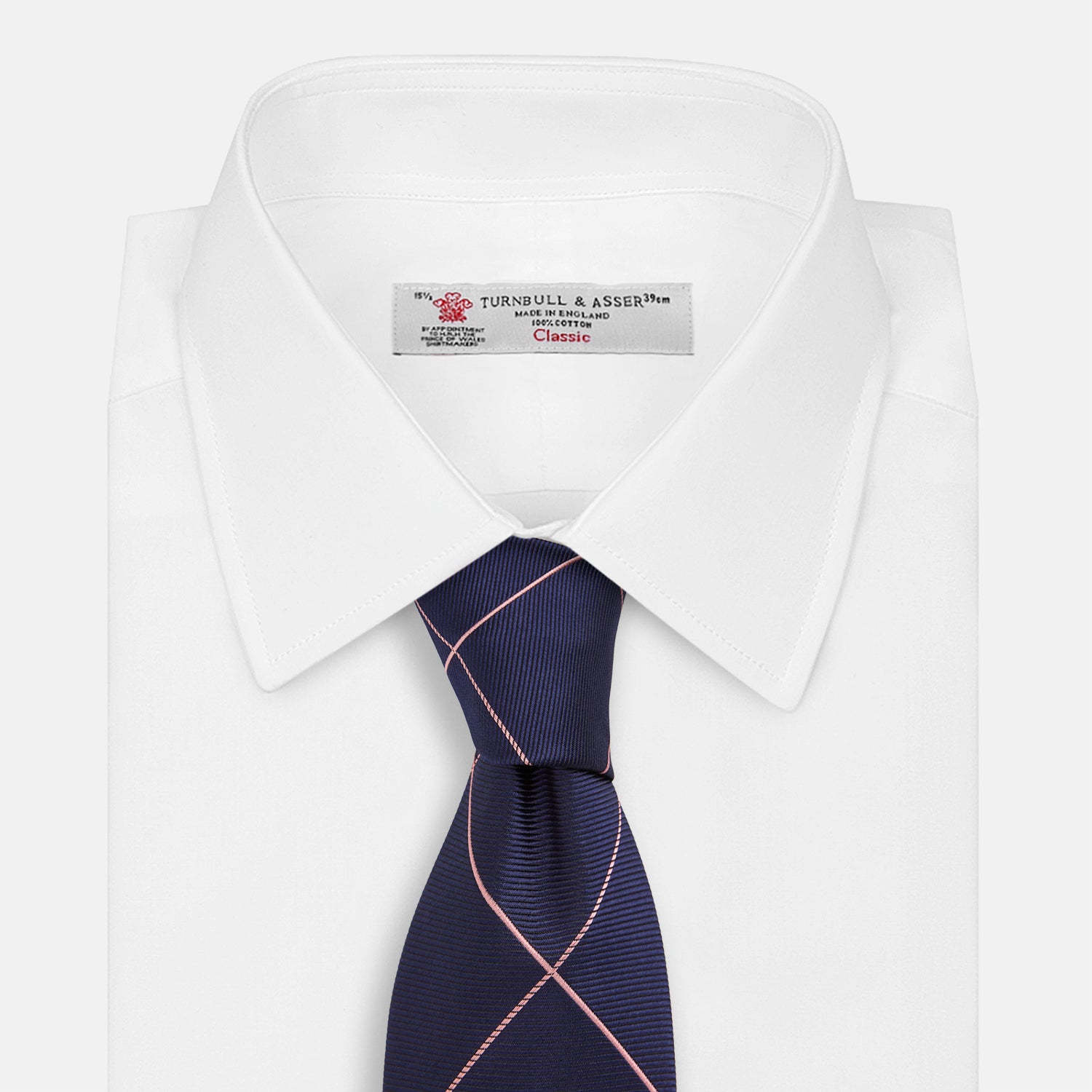 View 2 of product FONDANT PINK and WINDOW PANE NAVY SIlk TIE