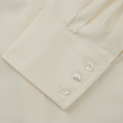 Cream Cotton Weekend Fit Western Shirt with Dorset Collar Image 5