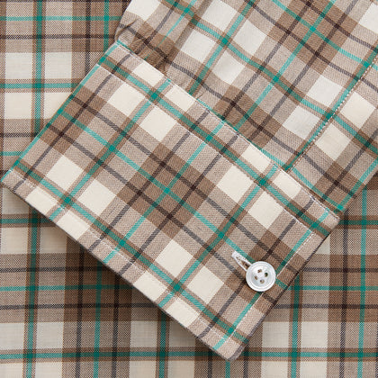 Green and Oatmeal Cotton Weekend Fit Langston Shirt Image 2