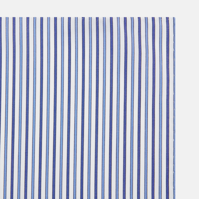 NAVY AND BLUE MULTI STRIPE HANDKERCHIEF Image 1