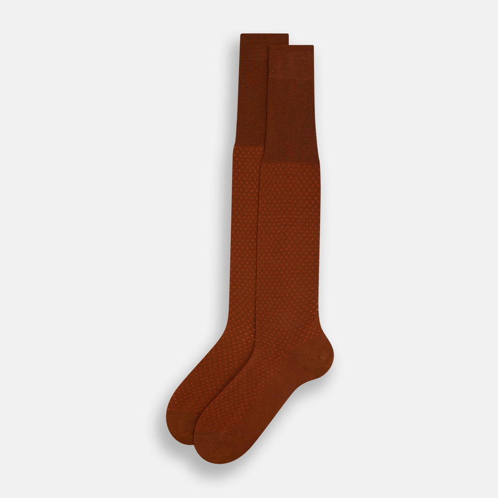 Rust Motif Long Socks