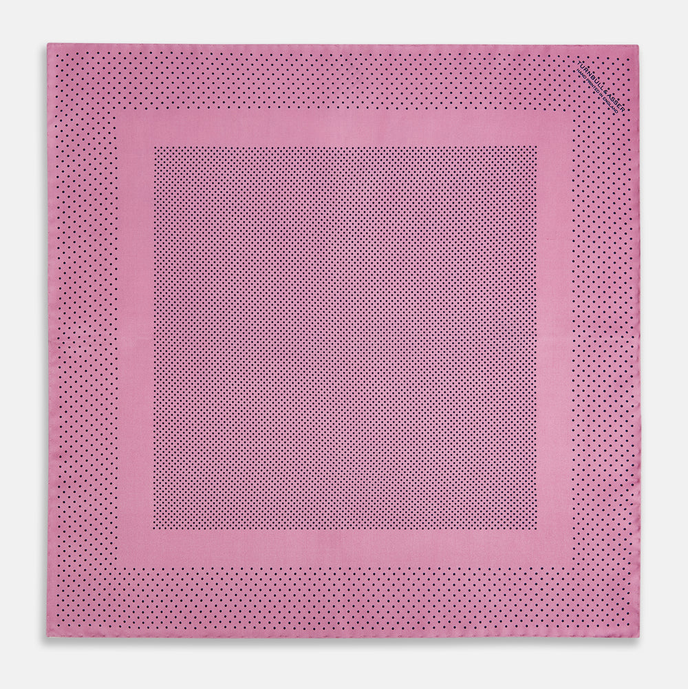 Pink Dot Silk Pocket Square