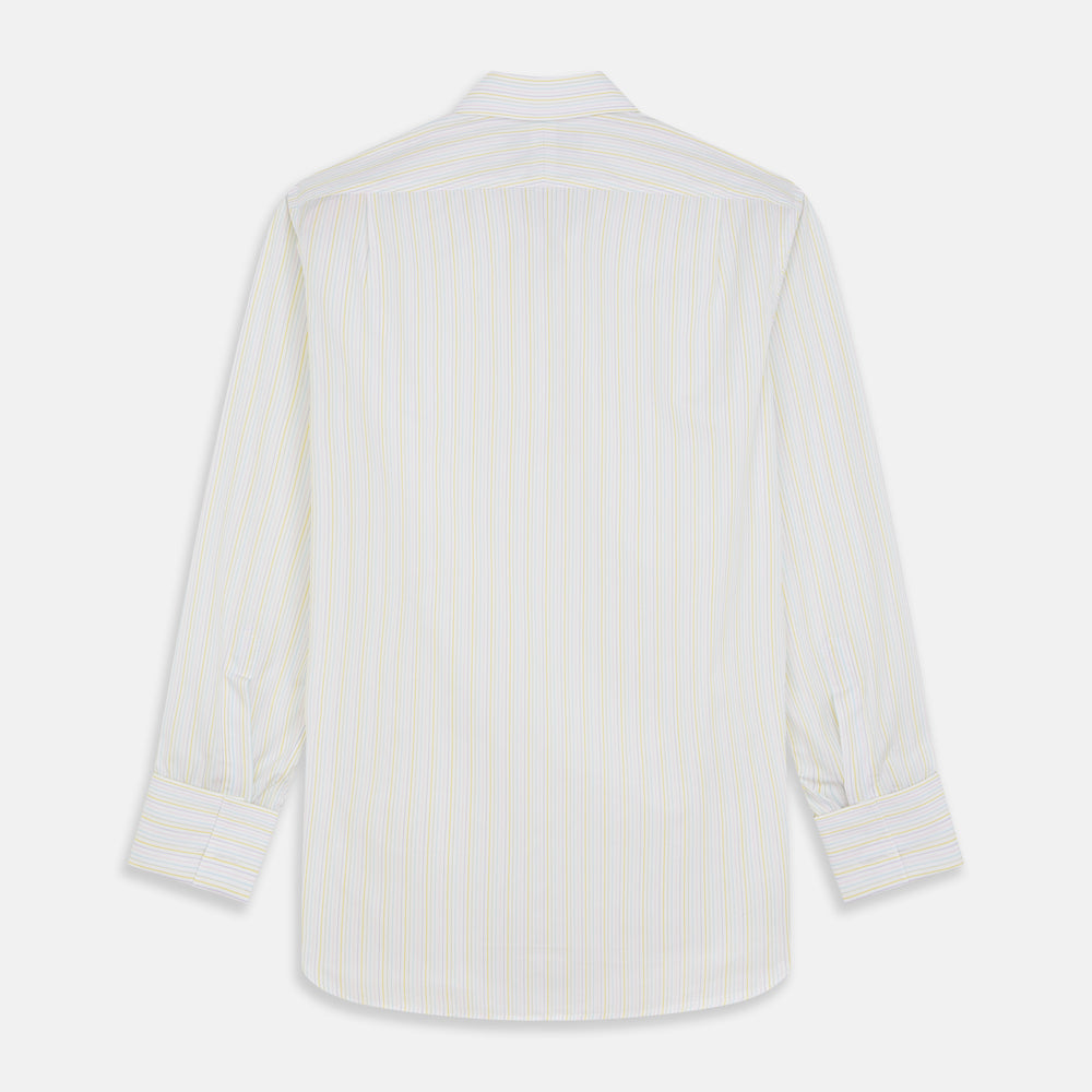 Yellow Multi Stripe Cotton Regular Fit Whitby Shirt