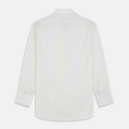 Yellow Multi Stripe Cotton Regular Fit Whitby Shirt Image 4