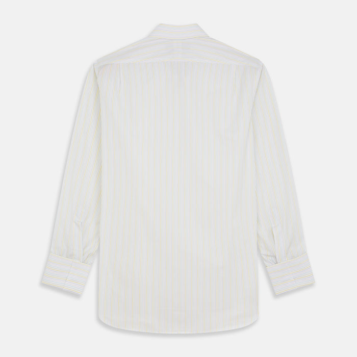 Yellow Multi Stripe Cotton Regular Fit Whitby Shirt Image 4