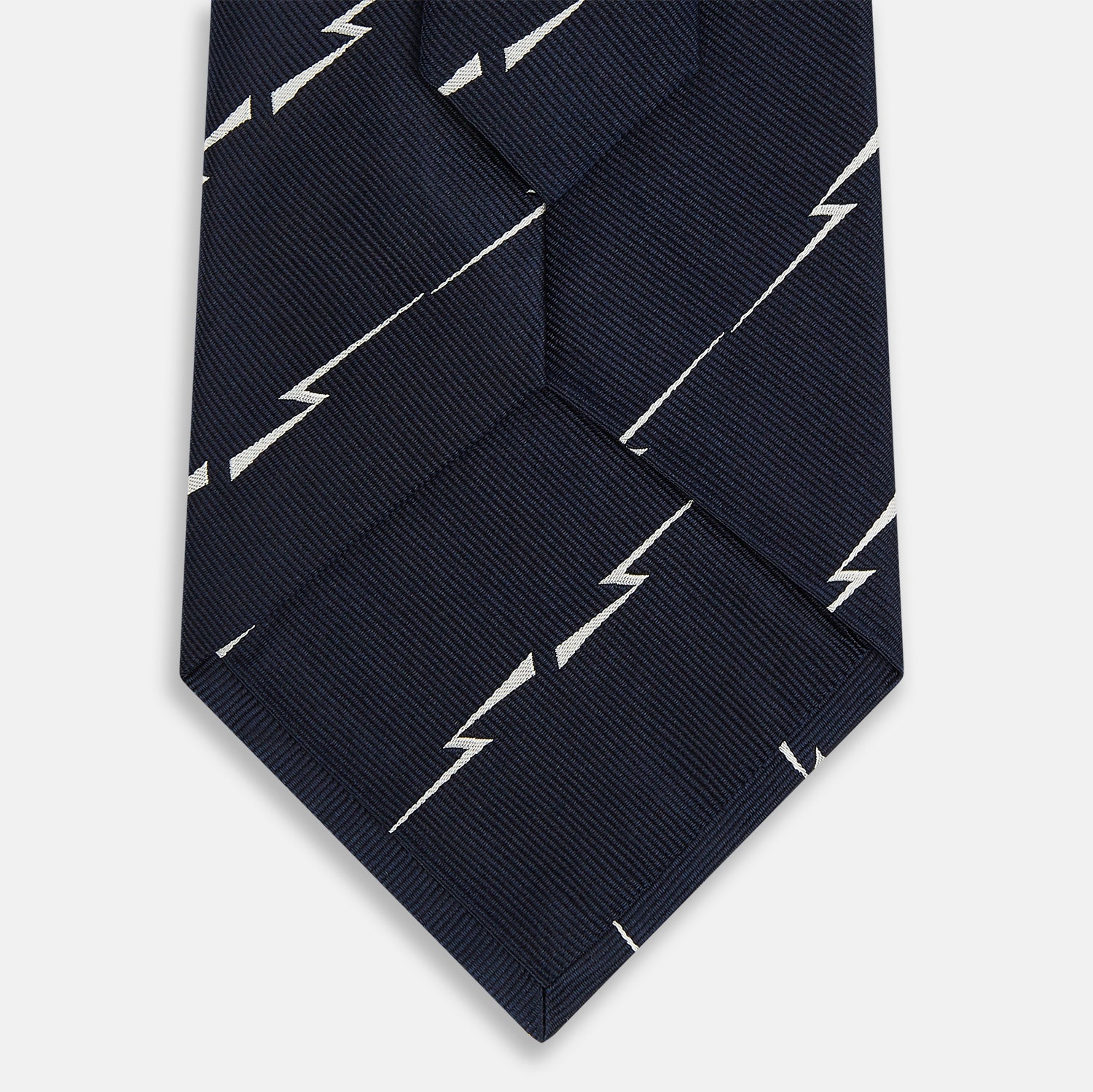 View 3 of product Navy Zigzag Jacquard Silk Tie