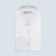 White Herringbone Sea Island Quality Cotton Shirt with T&A Collar and Double Cuffs