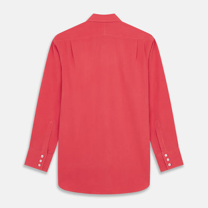 Coral Pink Silk Regular Fit Mayfair Shirt Image 5