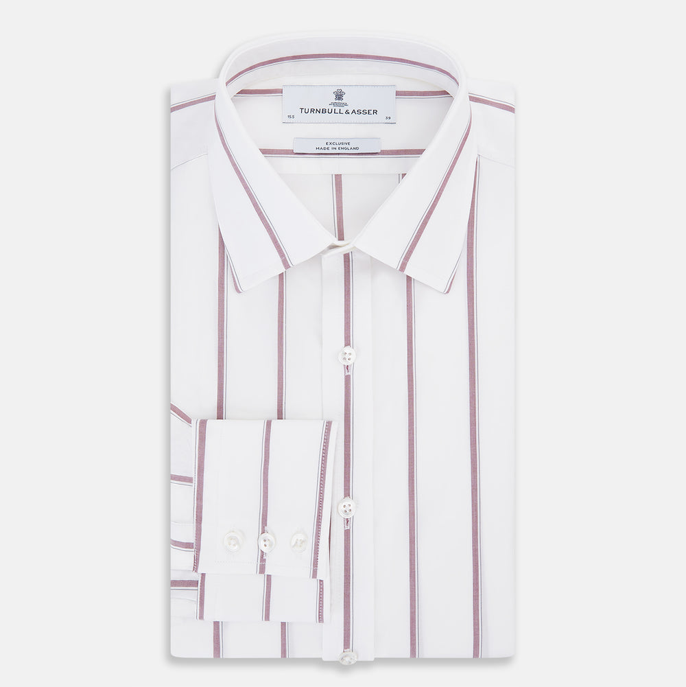 Wine Track Stripe Mayfair Shirt