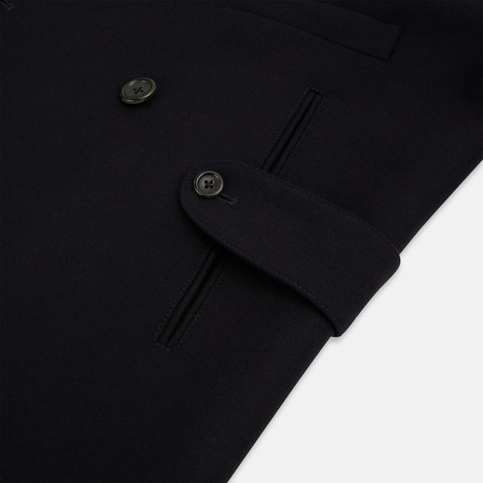 Navy Wellington Double-Breasted Caban Coat Image 3