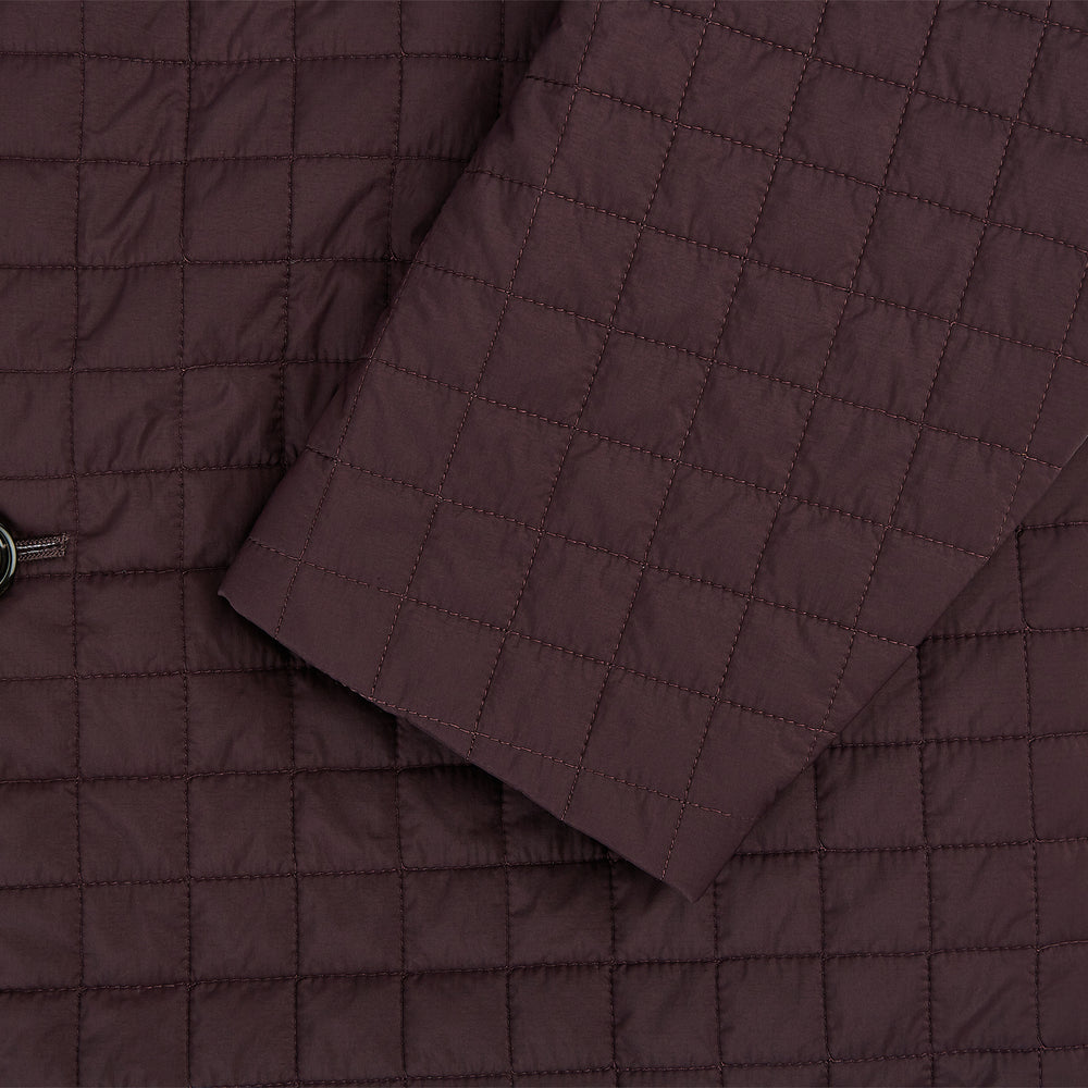 Fulham Burgundy Single-Breasted Quilted Blazer
