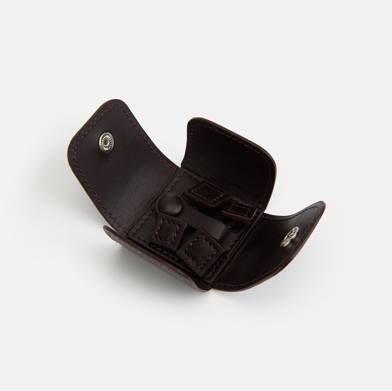 View 2 of product Burgundy Leather Cufflinks