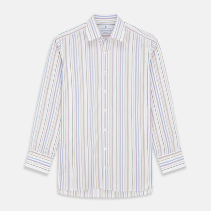 Colourful Garden Multi Stripe Cotton Regular Fit Mayfair Shirt