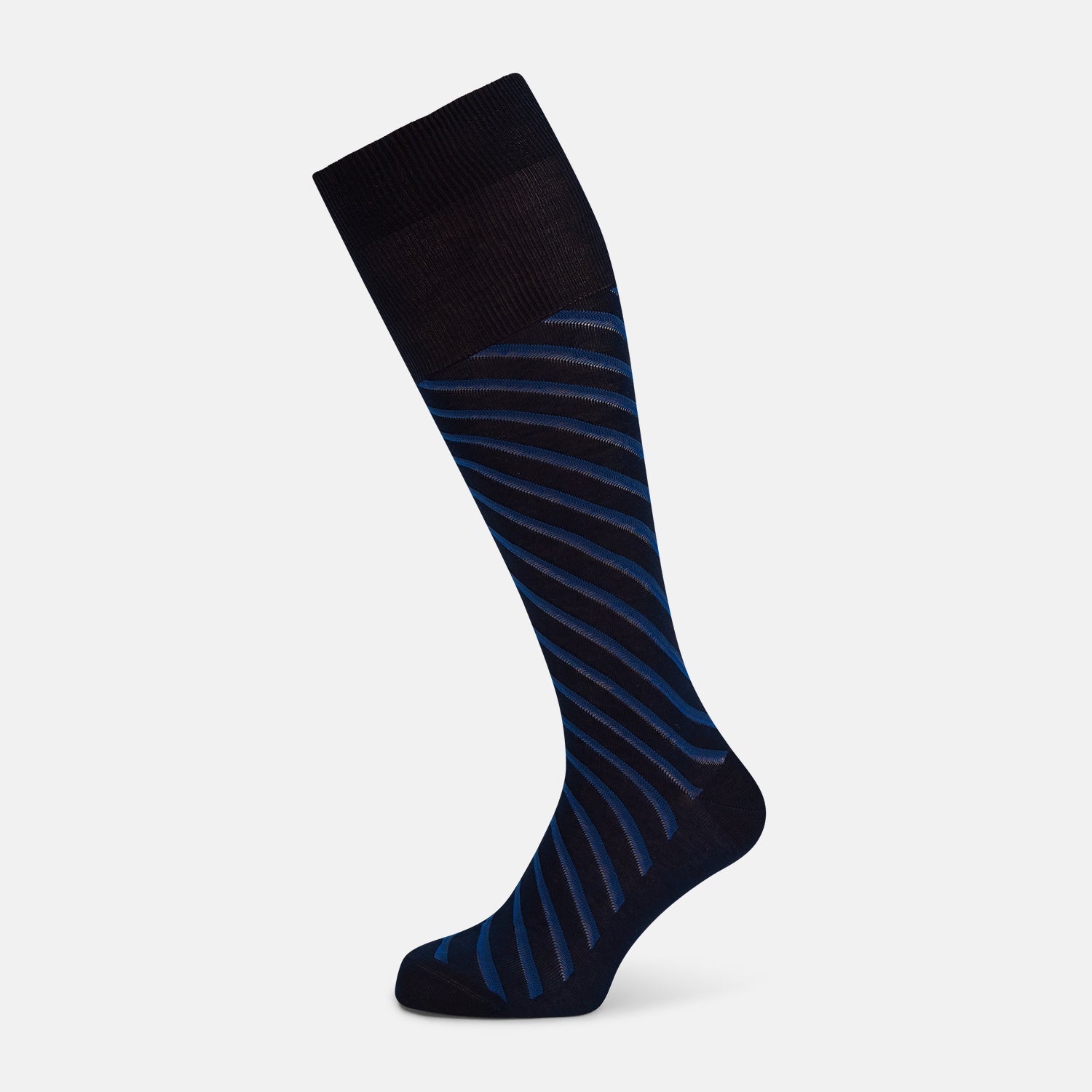 View 1 of product Navy Diagonal Striped Long Socks