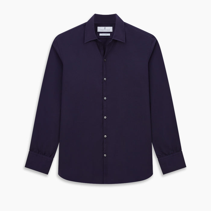 Navy Textured Windsor Shirt Image 8