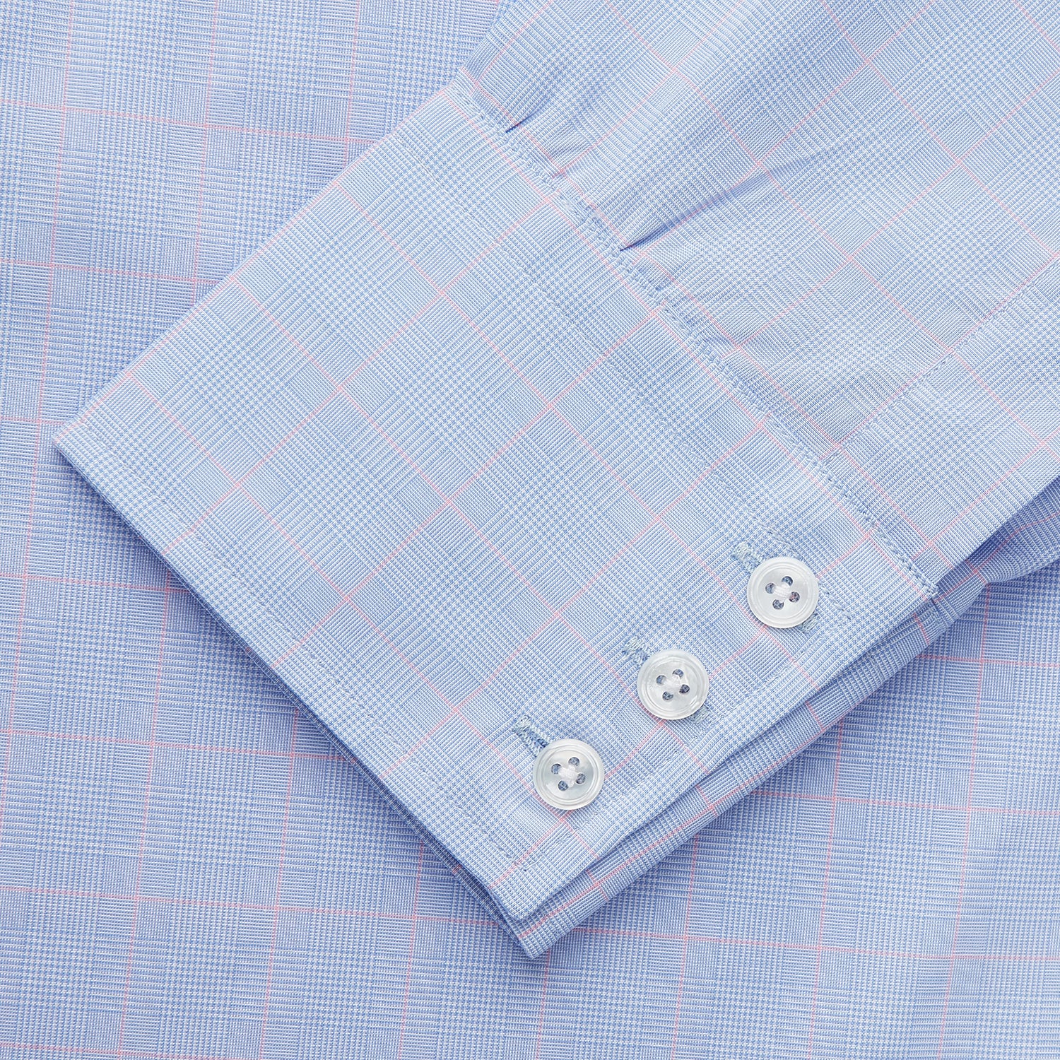 View 3 of product Blue and Pink Prince of Wales Check Belgravia Shirt