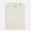 View 4 of product Ivory Cashmere V-neck Jumper