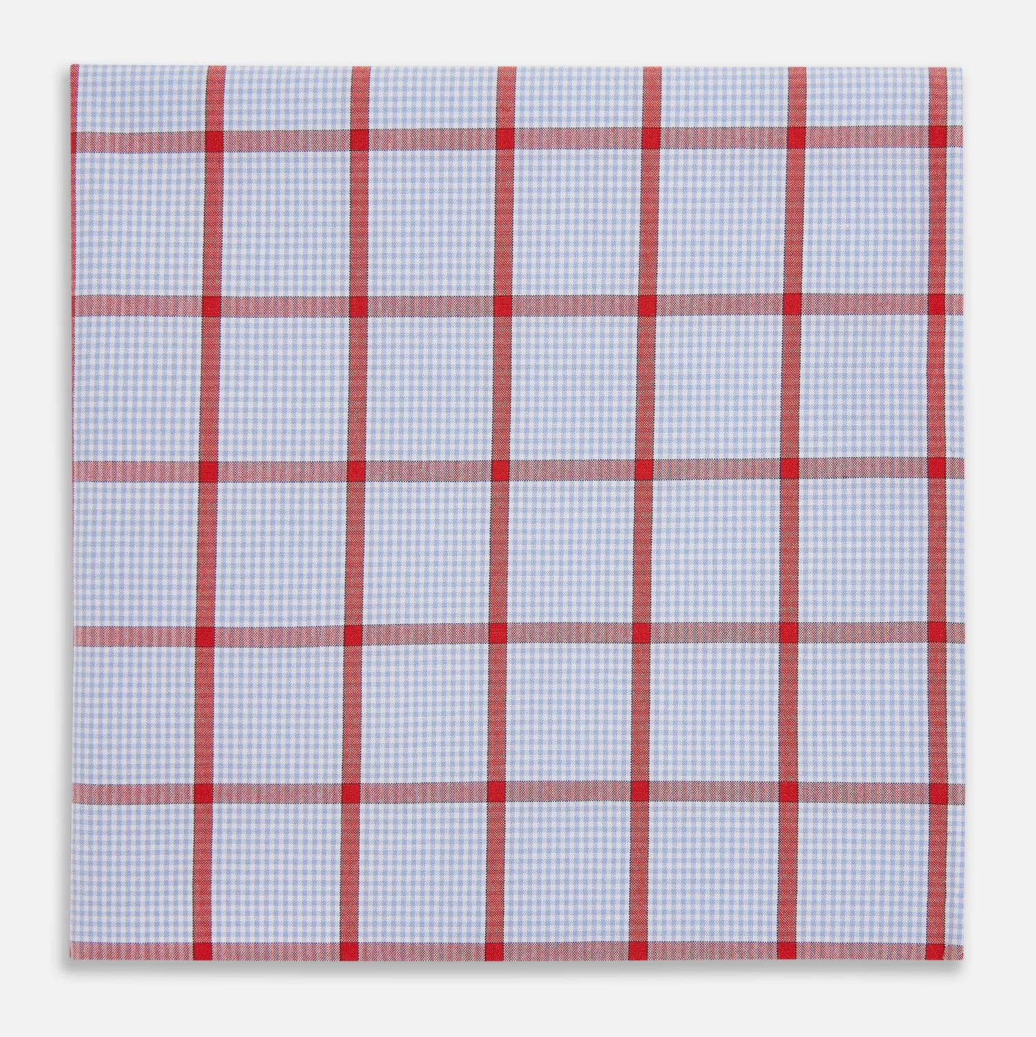 View 1 of product Hand Rolled Red Windowpane Check  Handkerchief