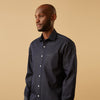 View 7 of product Blue Weekend Fit Finch Shirt With Derby Collar And Chest Pocket