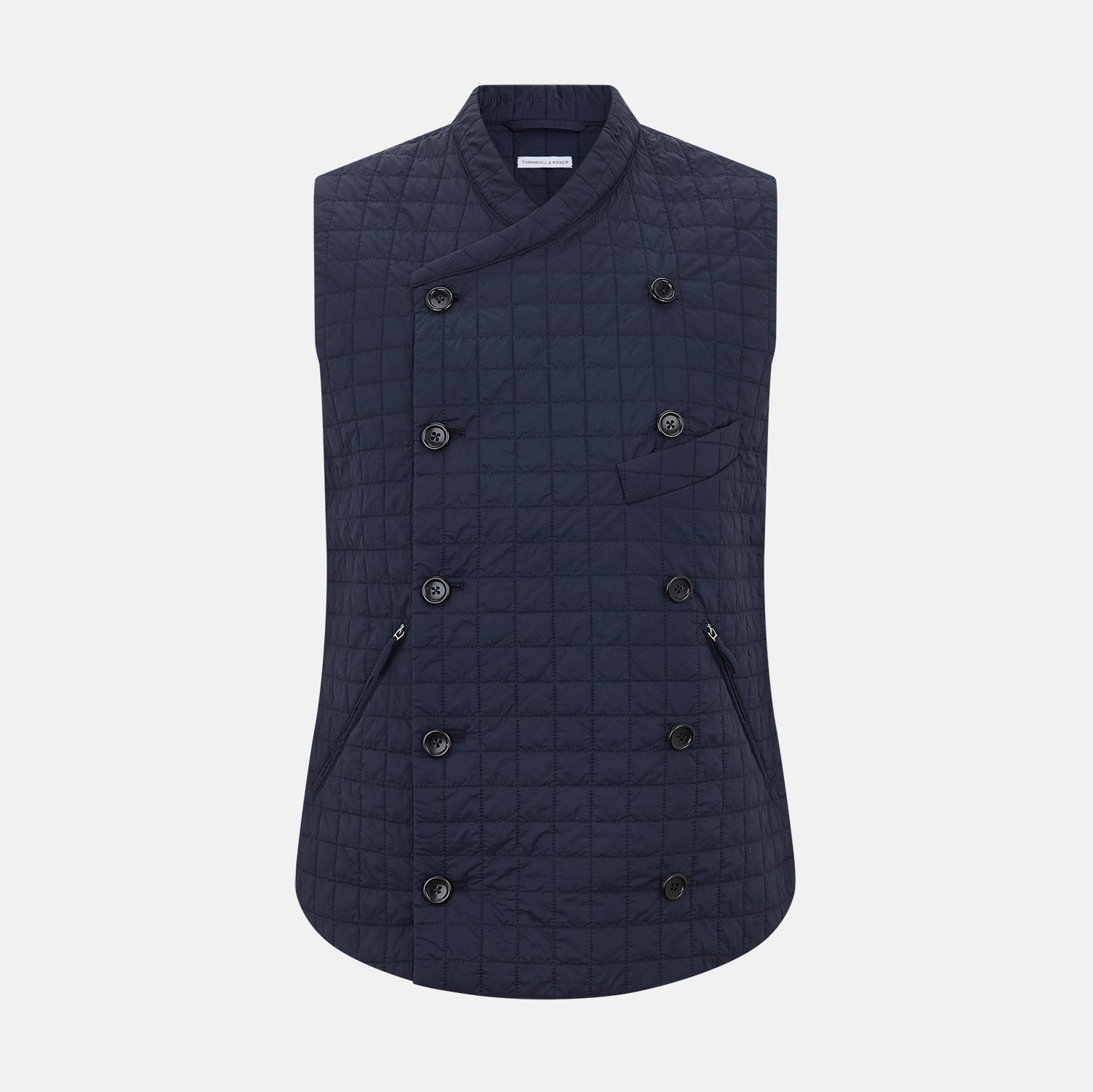 View 1 of product Navy Double-Breasted Quilted Gilet