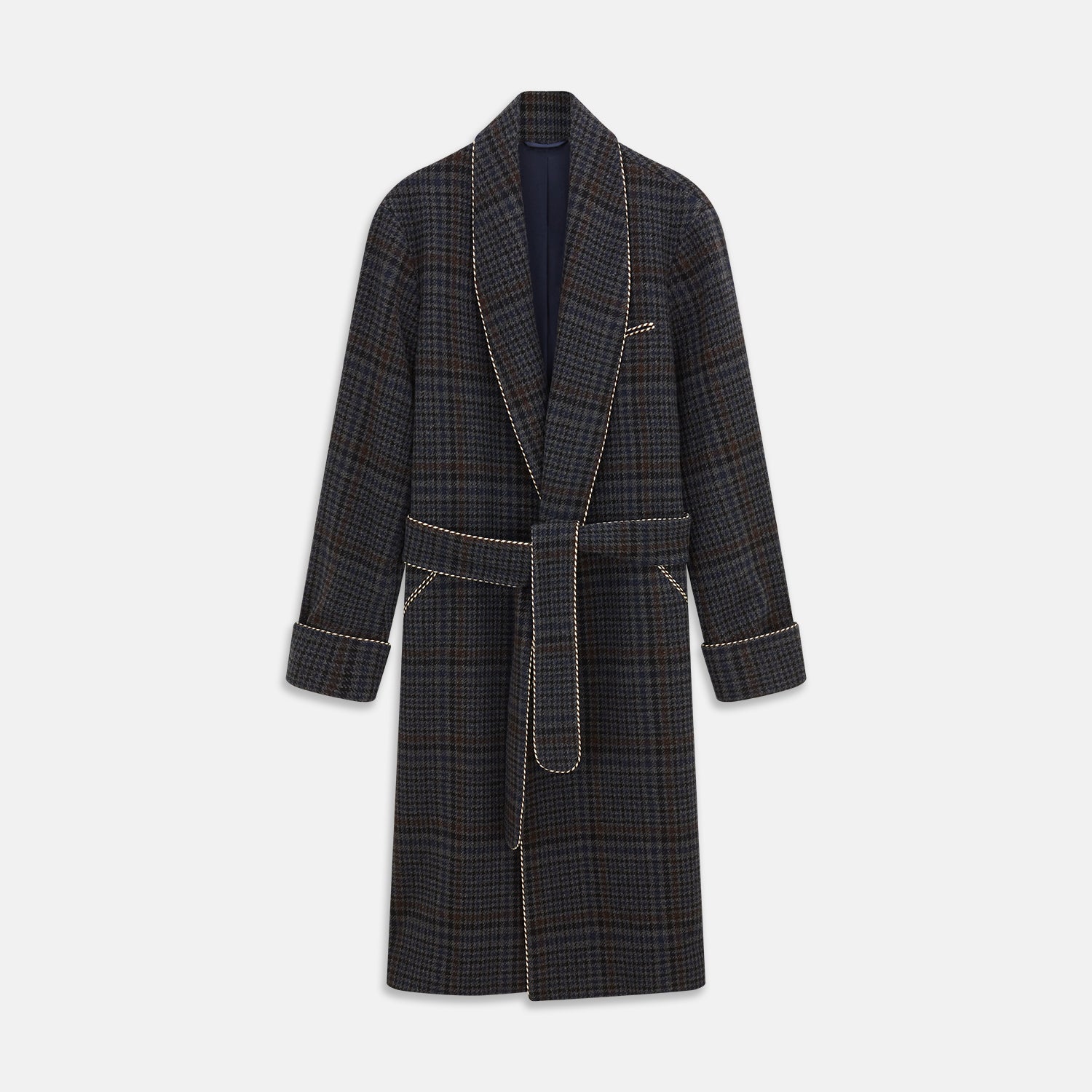 View 1 of product Charcoal Grey Check Wool Pierce Gown