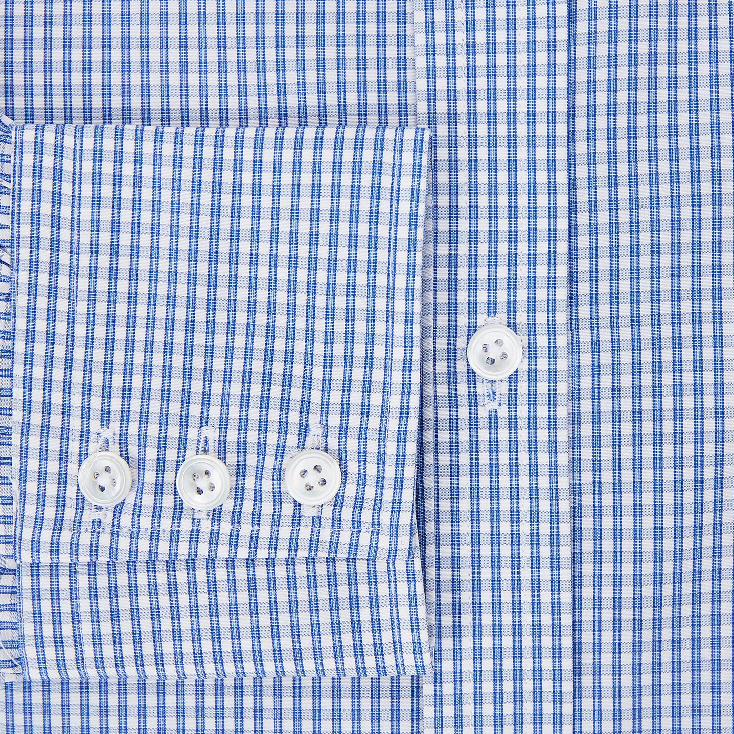 View 4 of product Blue Multi Micro Check Mayfair Shirt