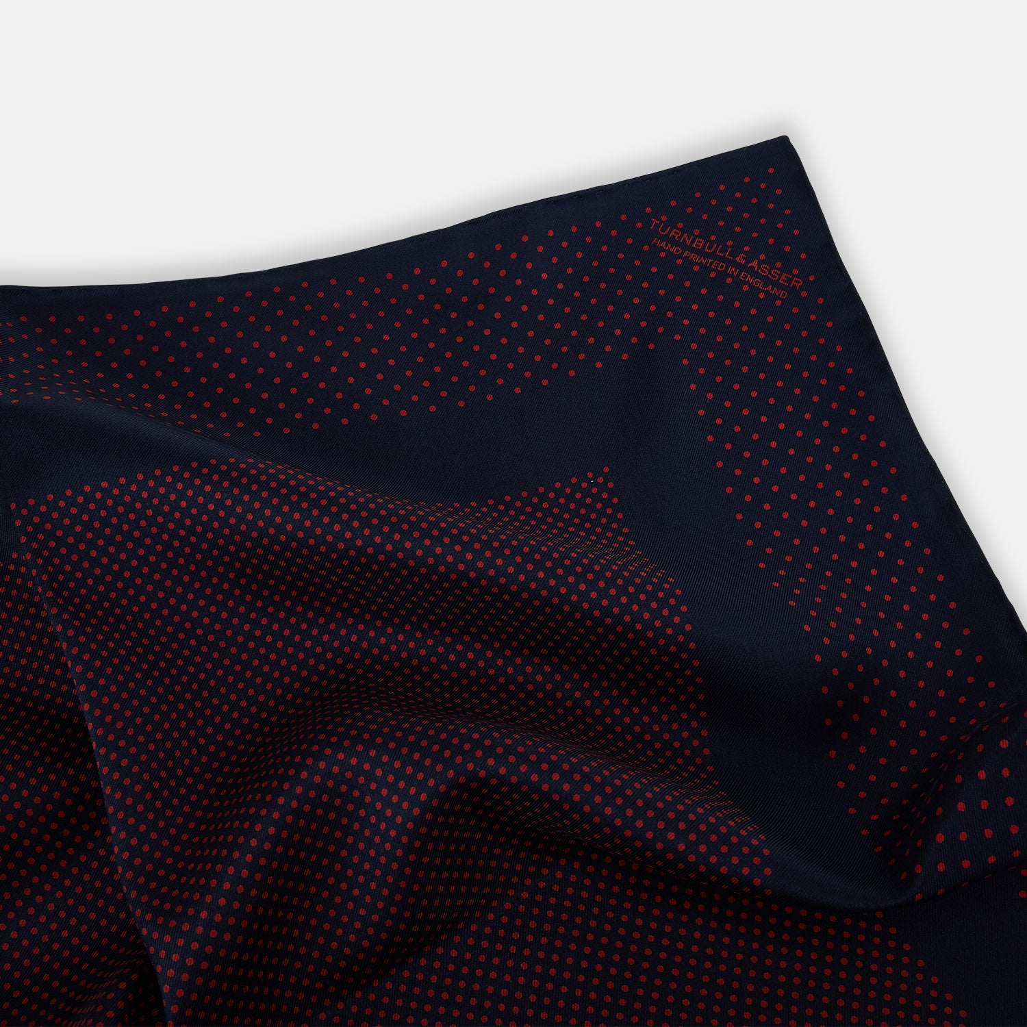View 2 of product Navy and Red Dot Silk Pocket Square
