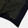 View 2 of product Navy and Gold Stripe Silk Pocket Square