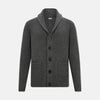 Shadow Grey Cashmere Shawl Collar Cardigan