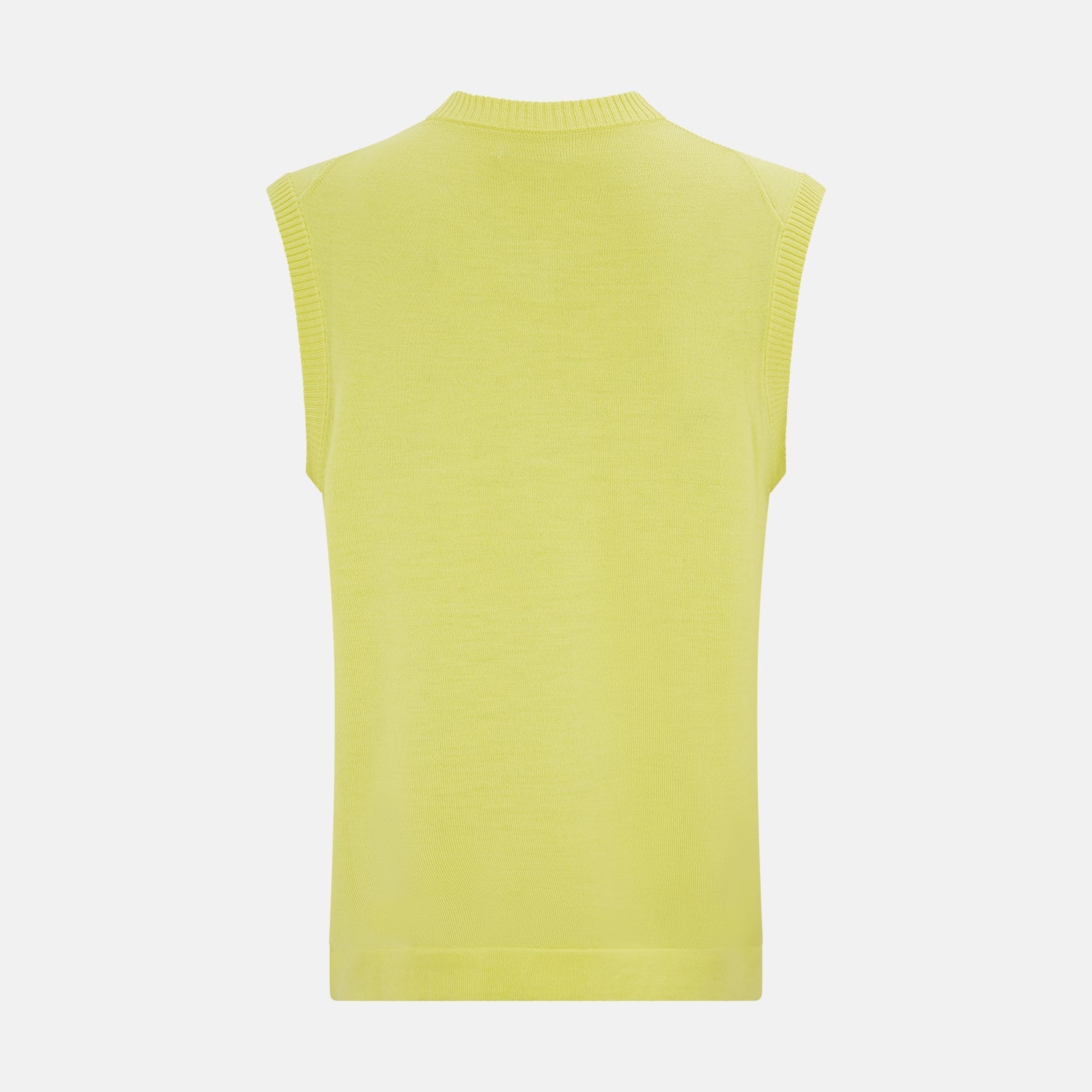 View 3 of product Bright Yellow Fine Merino V-Neck Vest